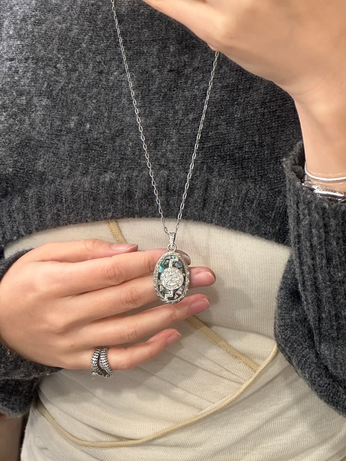 Mexico Vintage Double Face Pendant 925si 상품이미지4