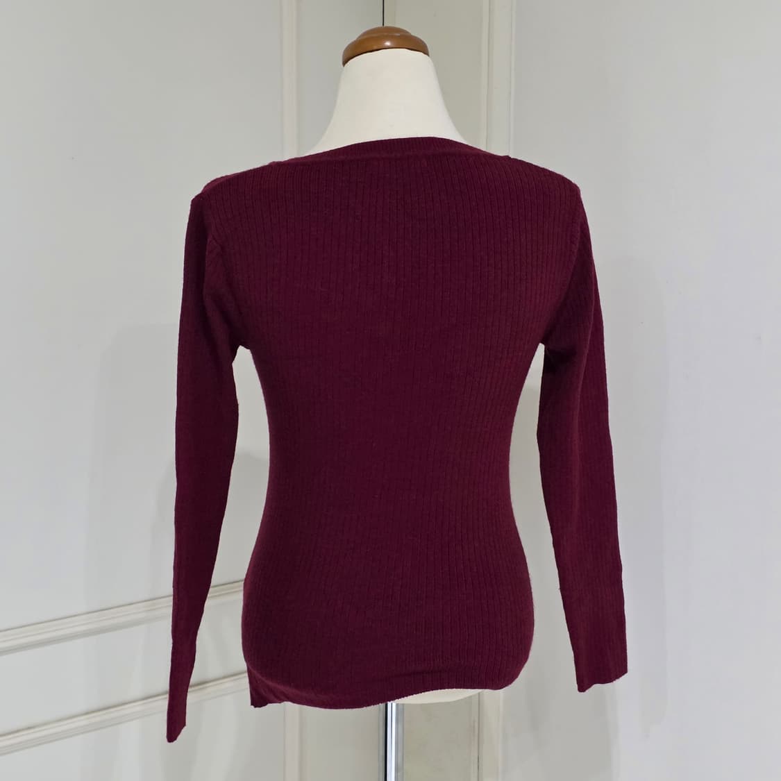 ingni 일본빈티지)스나계st 오네갸루 딱붙 v넥 x포인트 골지긴팔니트 상품이미지5