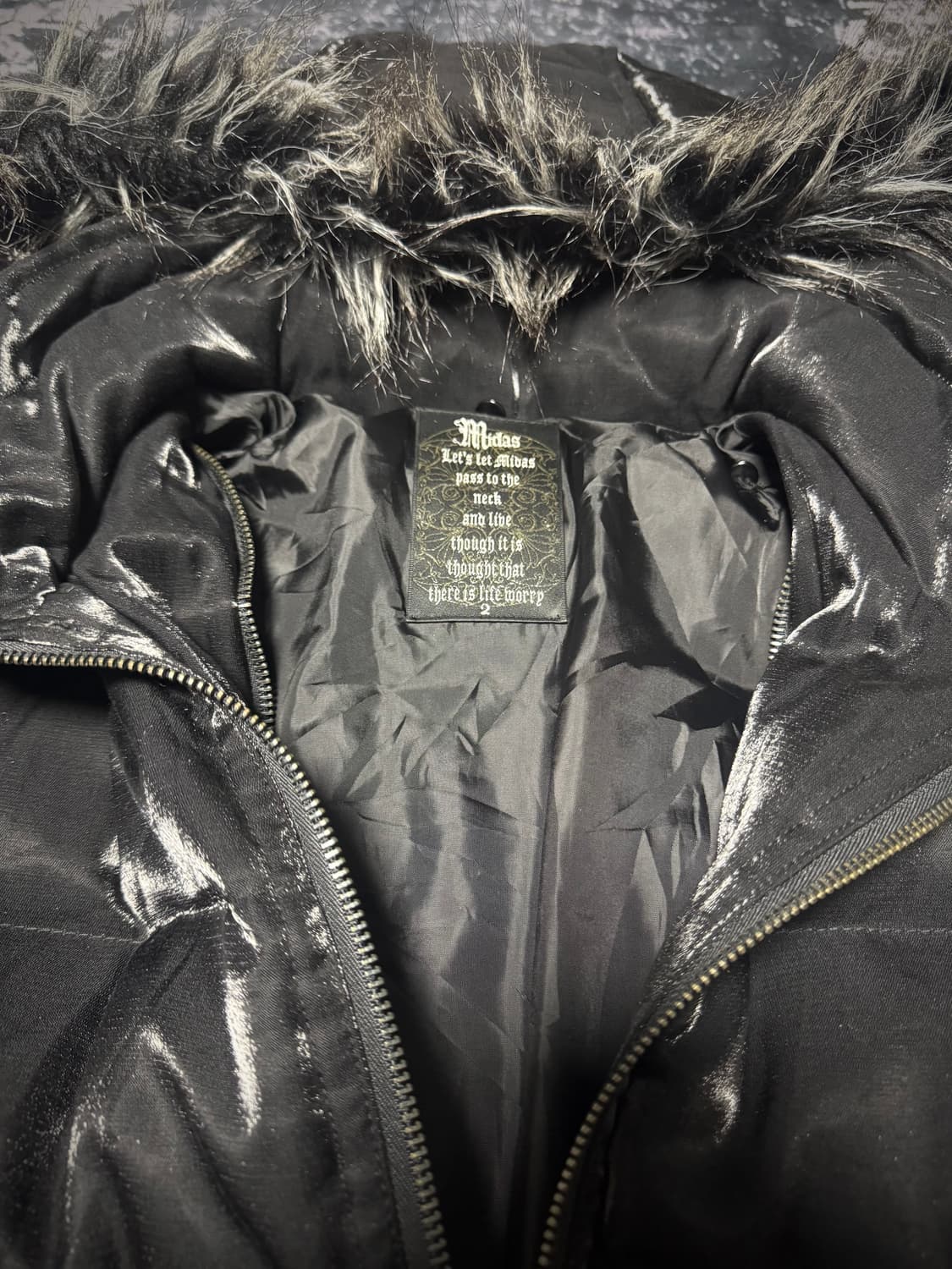 MIDAS Down Jacket Double Zip Glossy Blac 상품이미지4