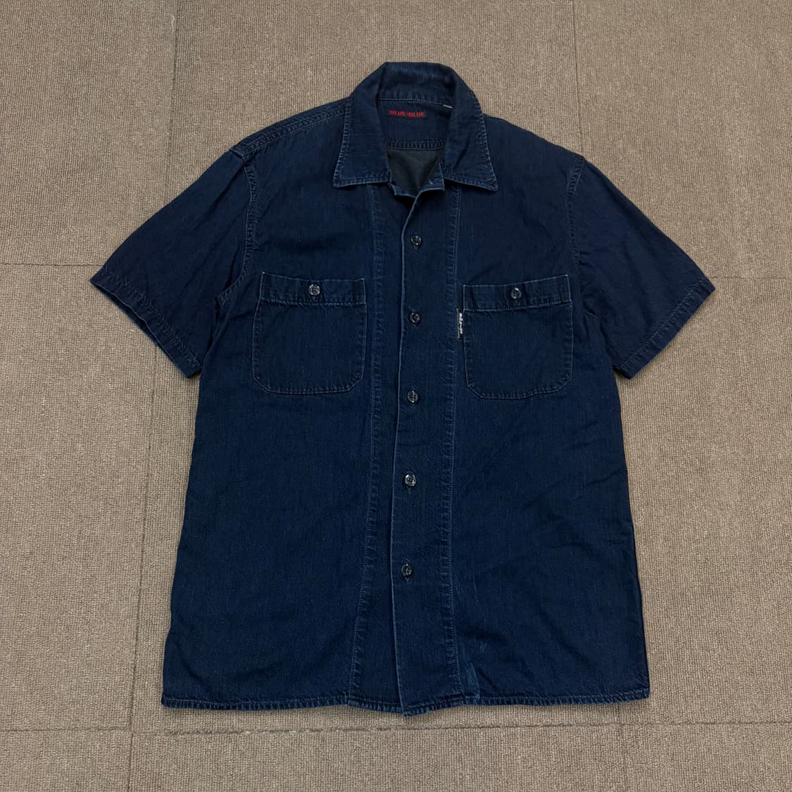 blue blue japan 블루블루 인디고 데님 하프 셔츠 S 상품이미지1