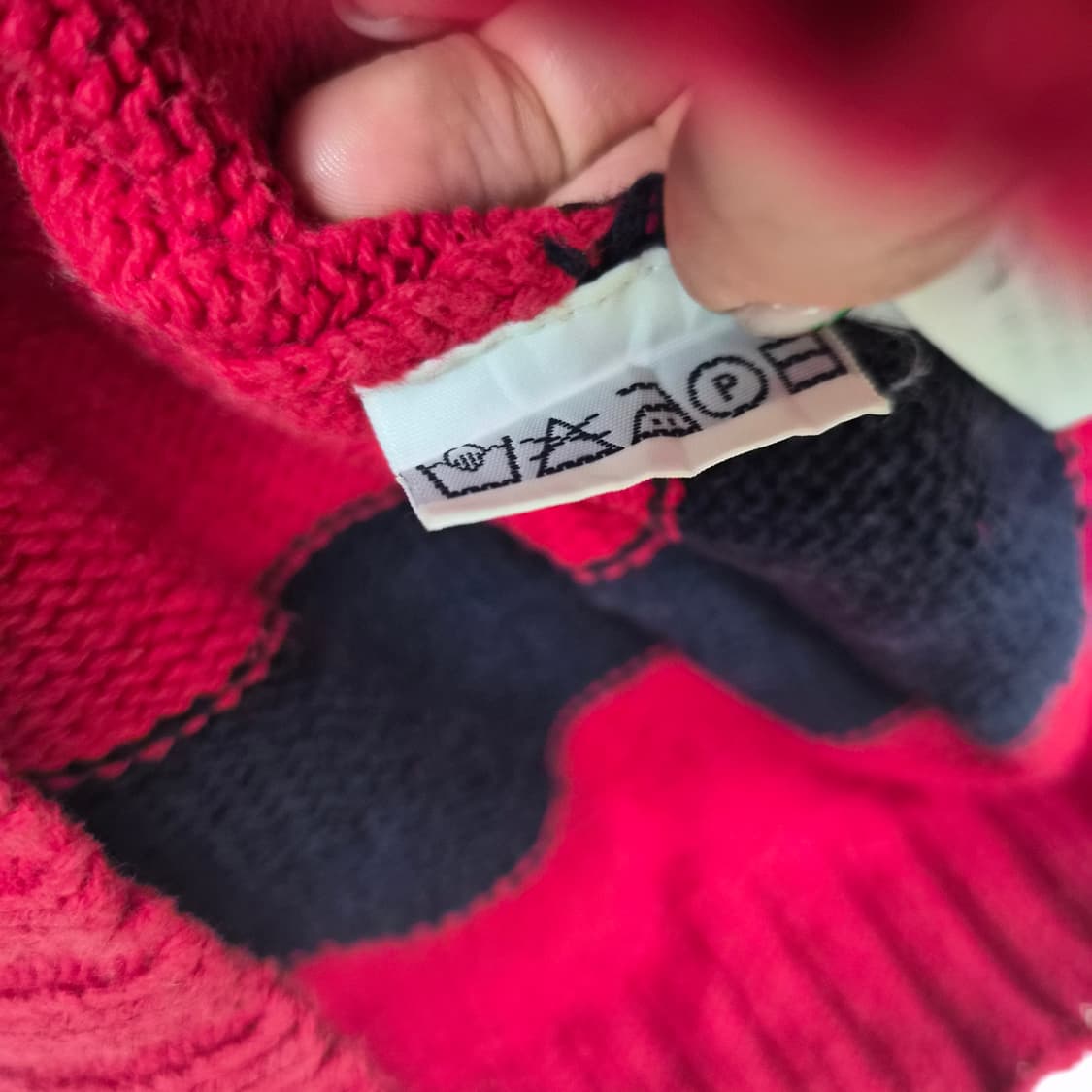 폴로 랄프로렌 스트라이프 니트 레드 블랙 남성 M 상품이미지3