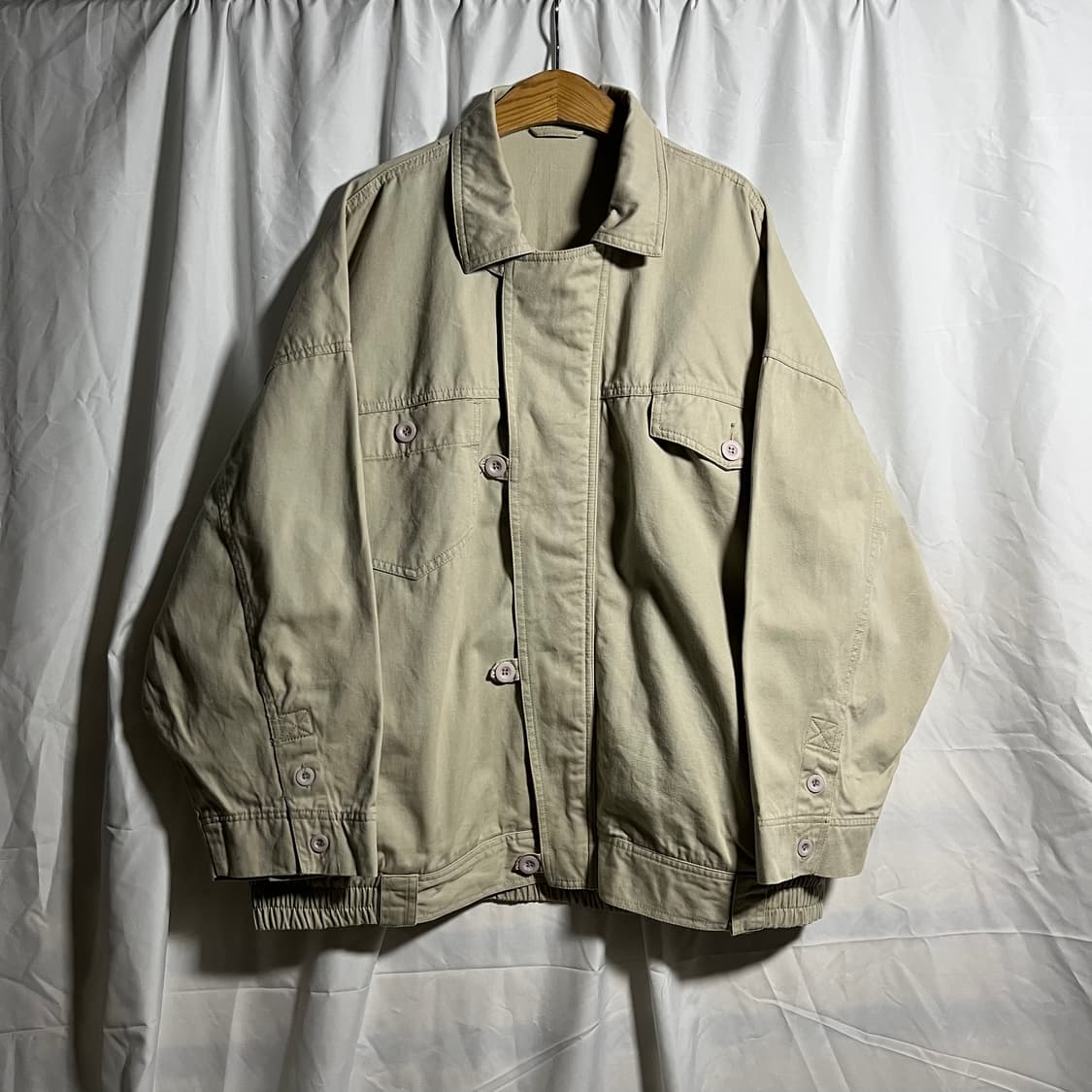 JPN . 핑크버튼 코튼 워크자켓 상품이미지1