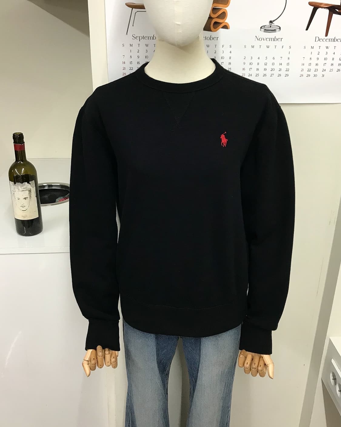 폴로 블랙 기모 맨투맨 상품이미지7