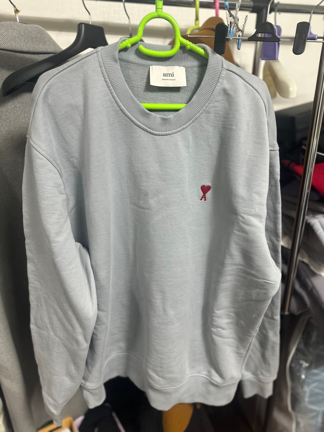 아미 맨투맨 스틸블루 XL 상품이미지2