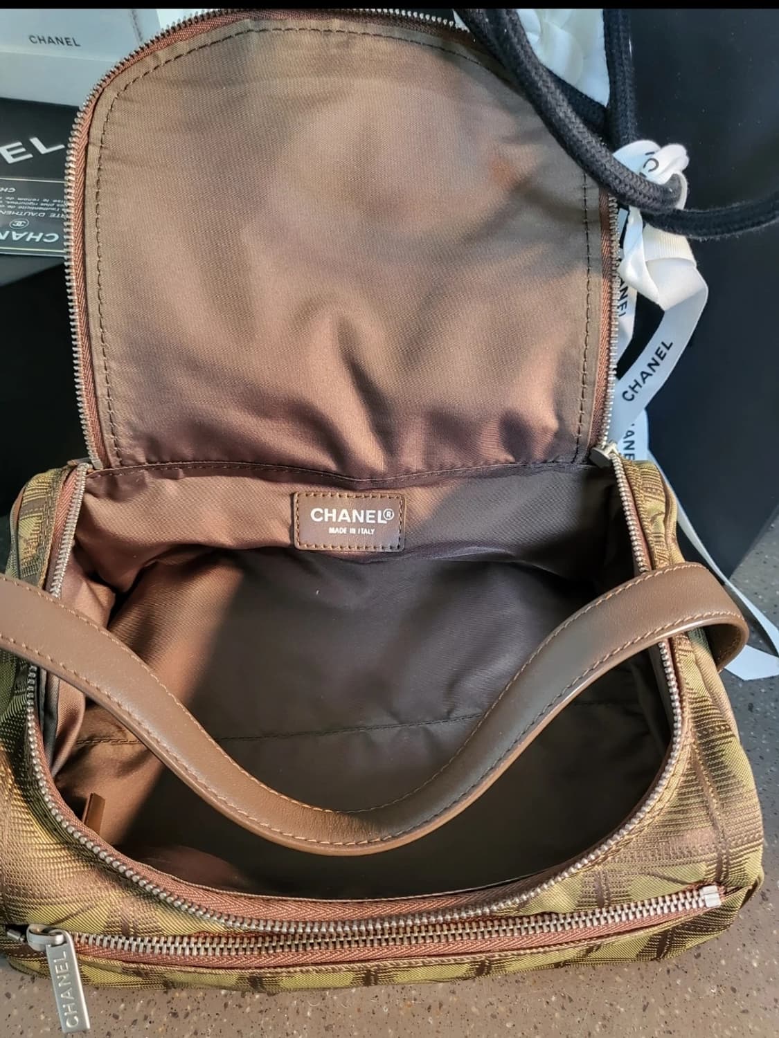 세일!정품 풀세트 샤넬 트래블 라인 토드겸 클러치 백 브라운 상품이미지3