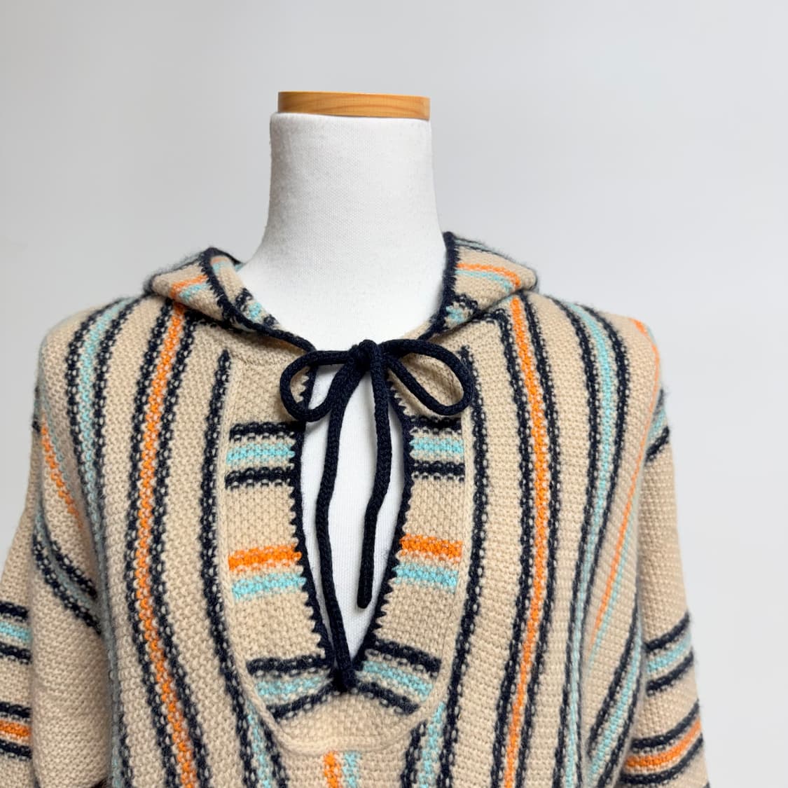 [캐시미어 100%] 스트라이프 후드 롱니트 LL 상품이미지4