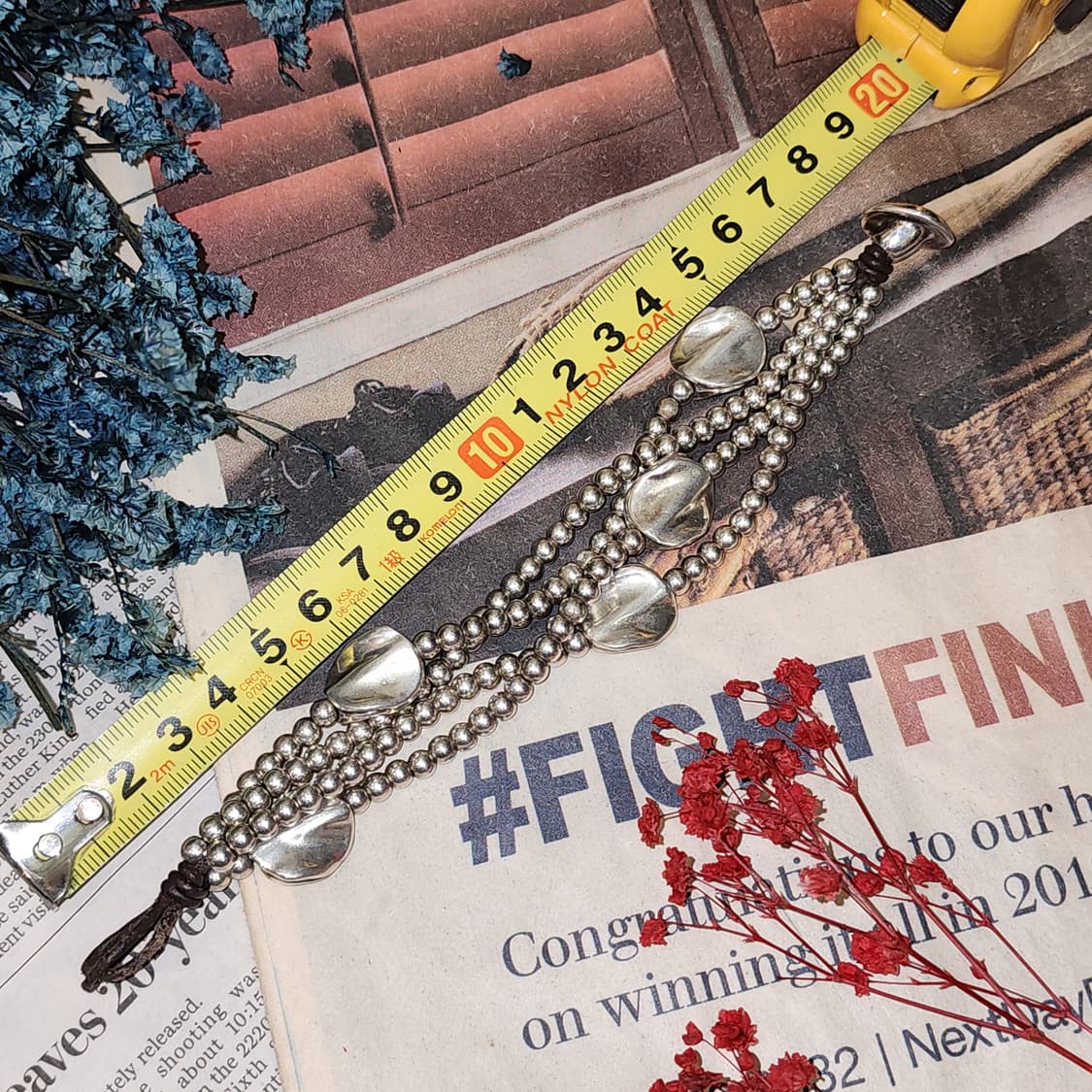 90s 프랑스 빈티지 팔찌 물방울 참 실버 비즈 팔찌 빈티지 팔찌 상품이미지10