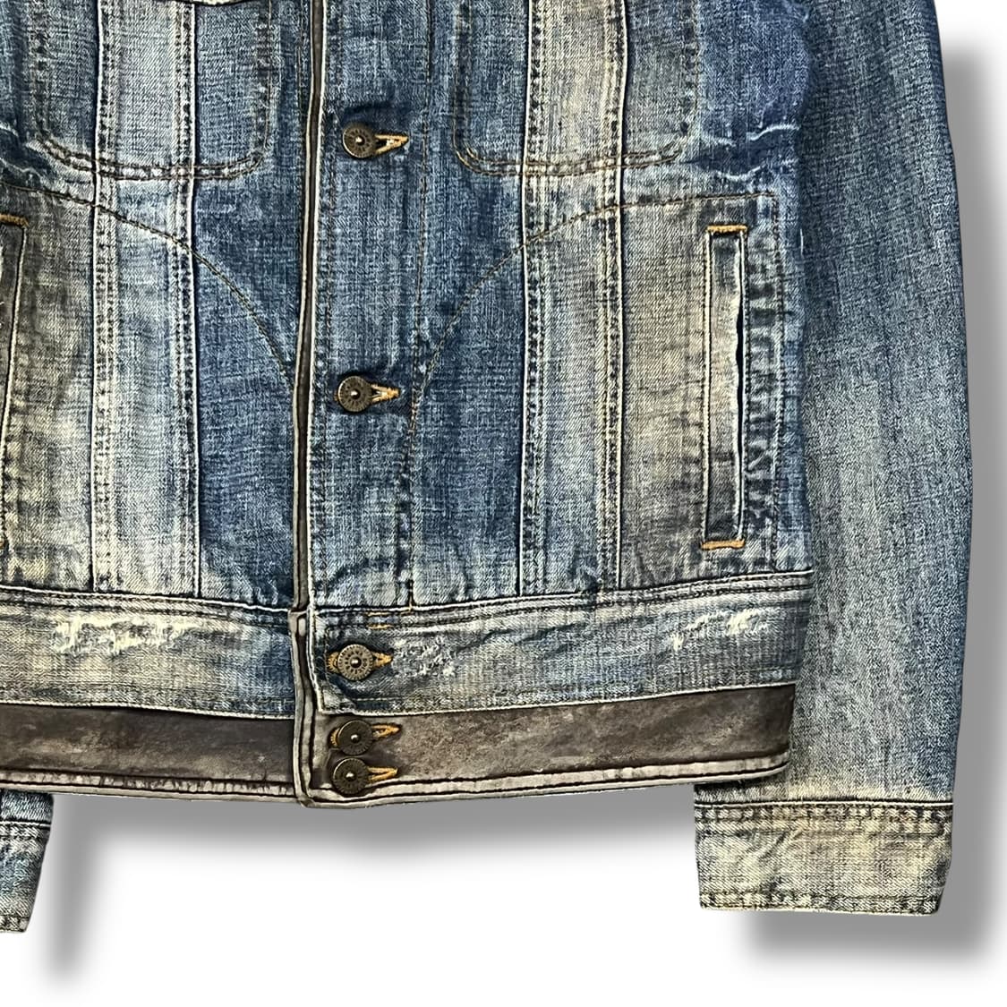 돌체앤가바나 레더 카라 데님 트러커 자켓 +명품감정서 y13910 상품이미지5