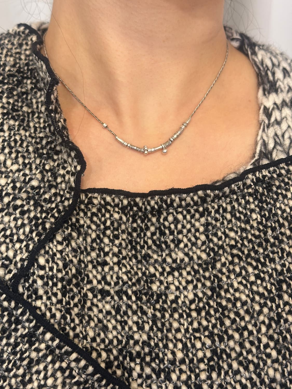 Musta karensilver mix necklace 상품이미지4