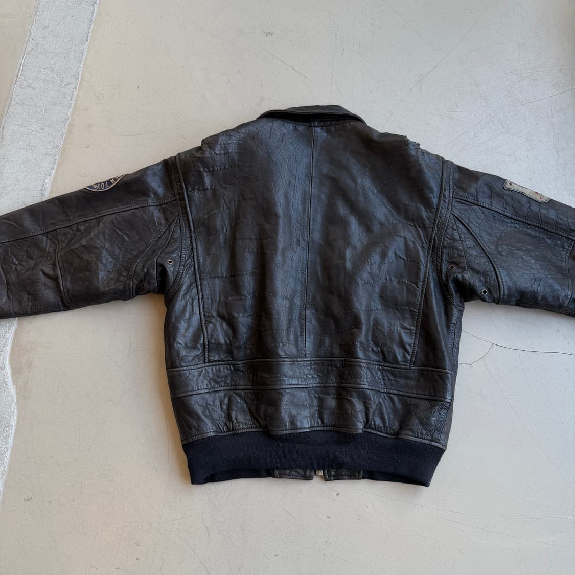 90s 카우하이드 레더 G-1 봄버 자켓 상품이미지7