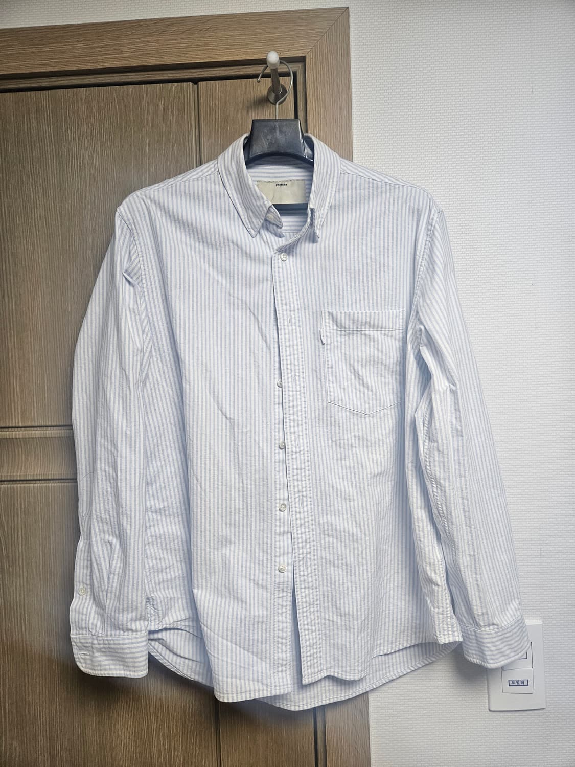 포터리 옥스포드 블루 스트라이프 버튼다운셔츠1 상품이미지1