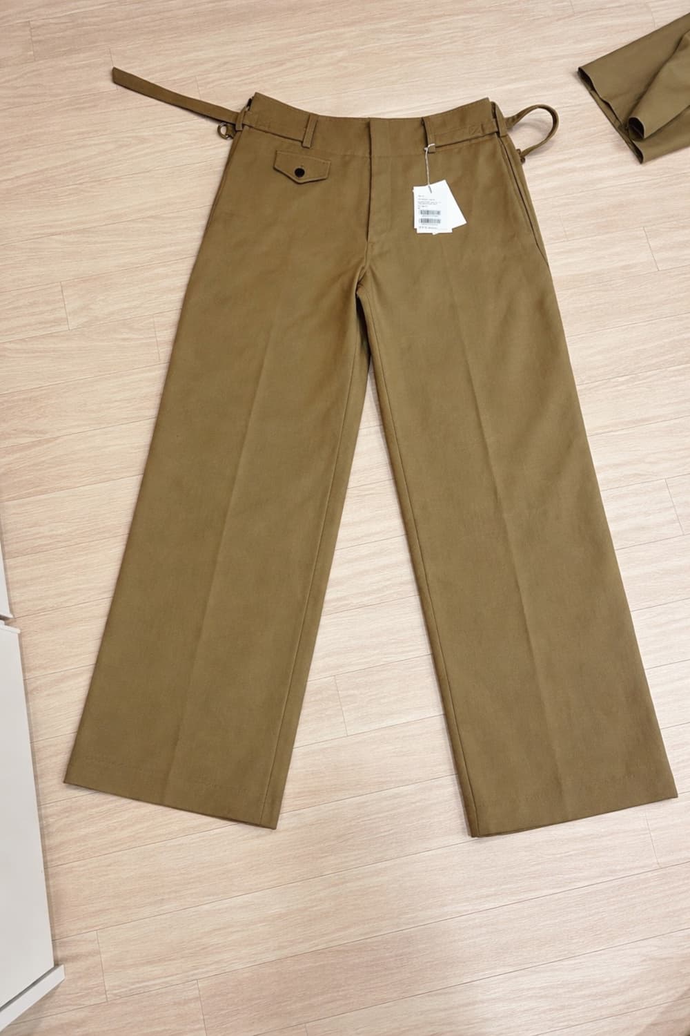 렉토 페이톤 버진 울 와이드 팬츠 카키 베이지 M 상품이미지5