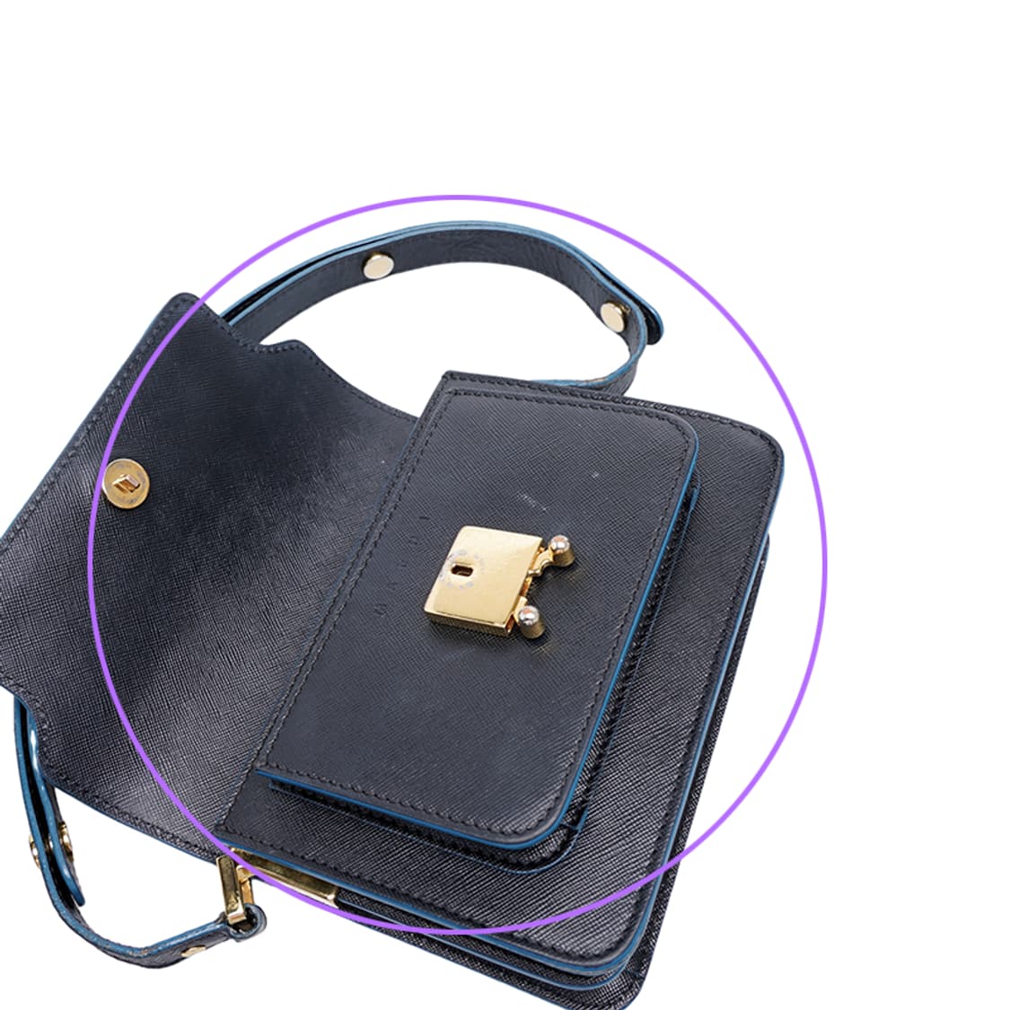 (중고) 마르니 블랙 사피아노 트렁크 미니 숄더백 상품이미지5