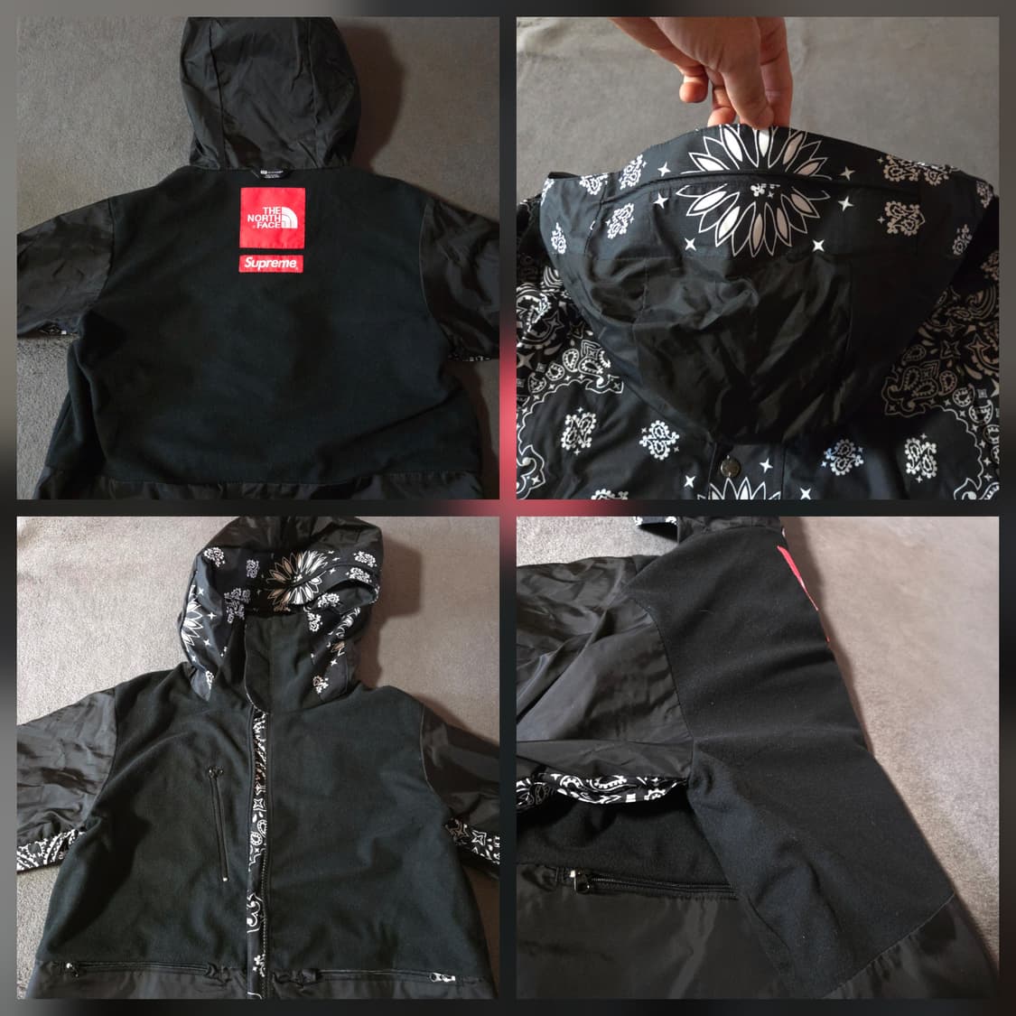 슈프림 노스페이스 반다나 마운틴 자켓 바람막이 S 블랙 상품이미지5