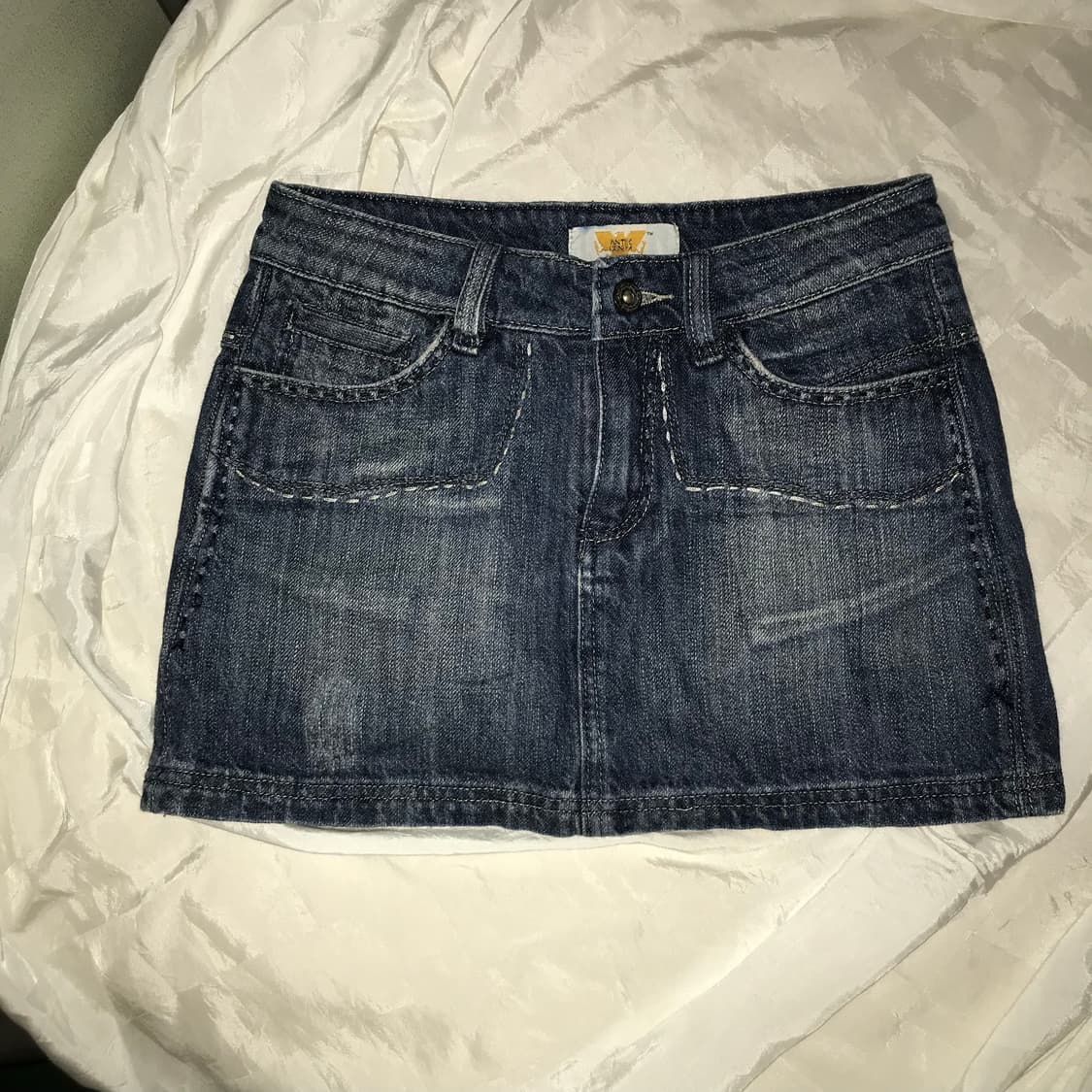 Vintage 빈티지 에스닉 자수 데님 스커트 상품이미지2