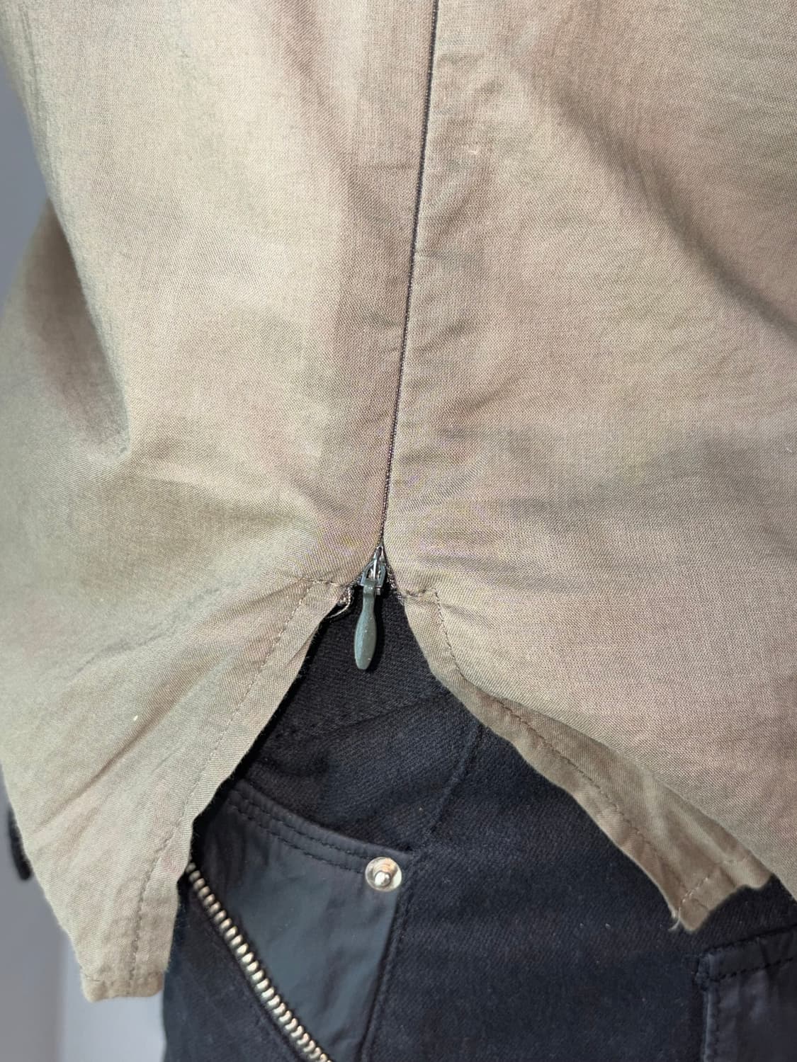 Vintage olive Lace Embroidered Blouse 상품이미지3