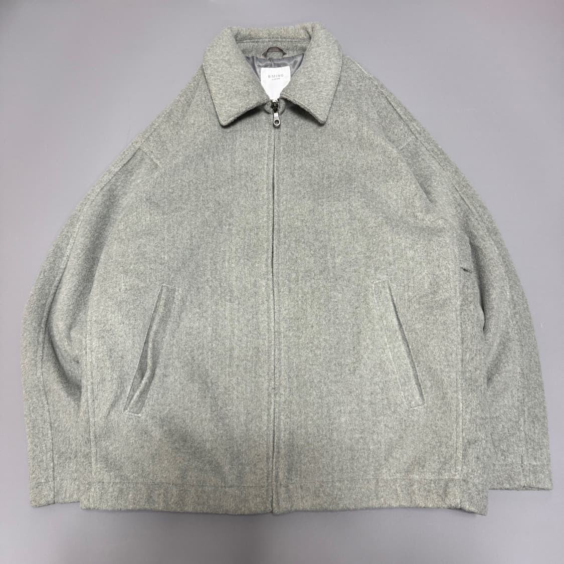 B:MING by BEAMS 그레이 스트랩 드로우코드 집업 블루종 자켓 상품이미지6