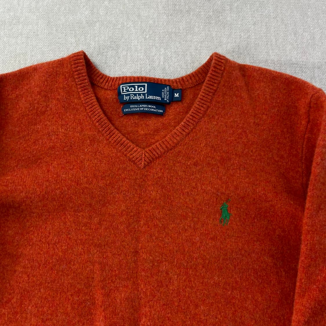 95 폴로랄프로렌 램스울 브이넥 오렌지 니트 상품이미지2