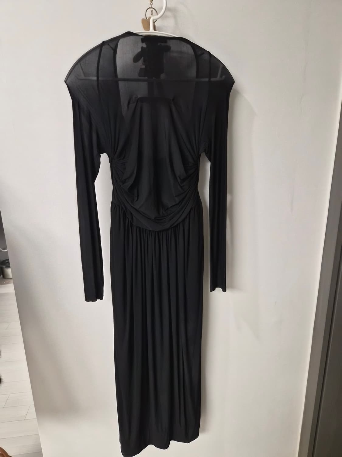 [Donna Karan] 도나카란 정품 블랙 셔링 롱 원피스 (S) 상품이미지3