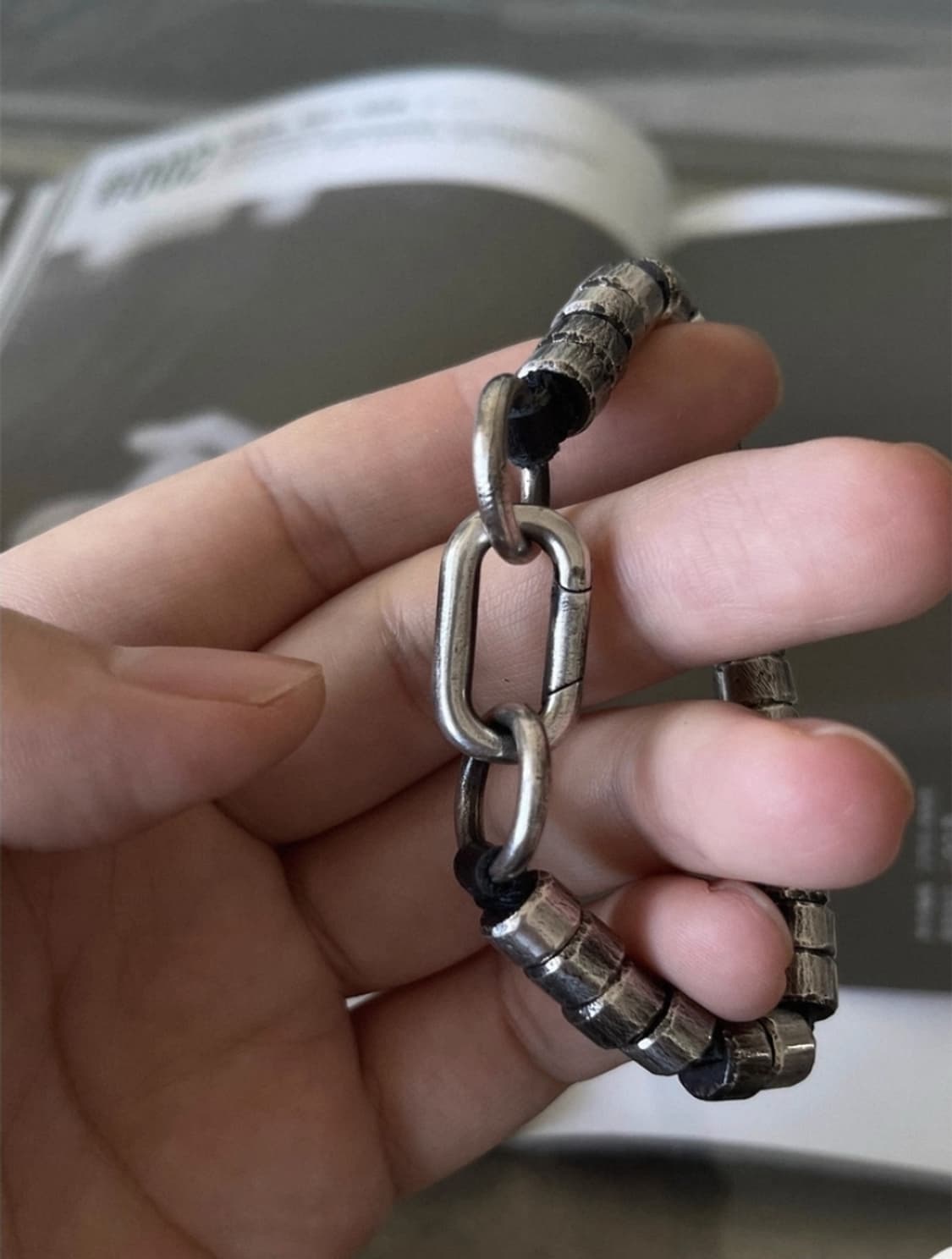 Oceanora 다크 고딕 핸드메이드 925 실버 헤비 팔찌 상품이미지10