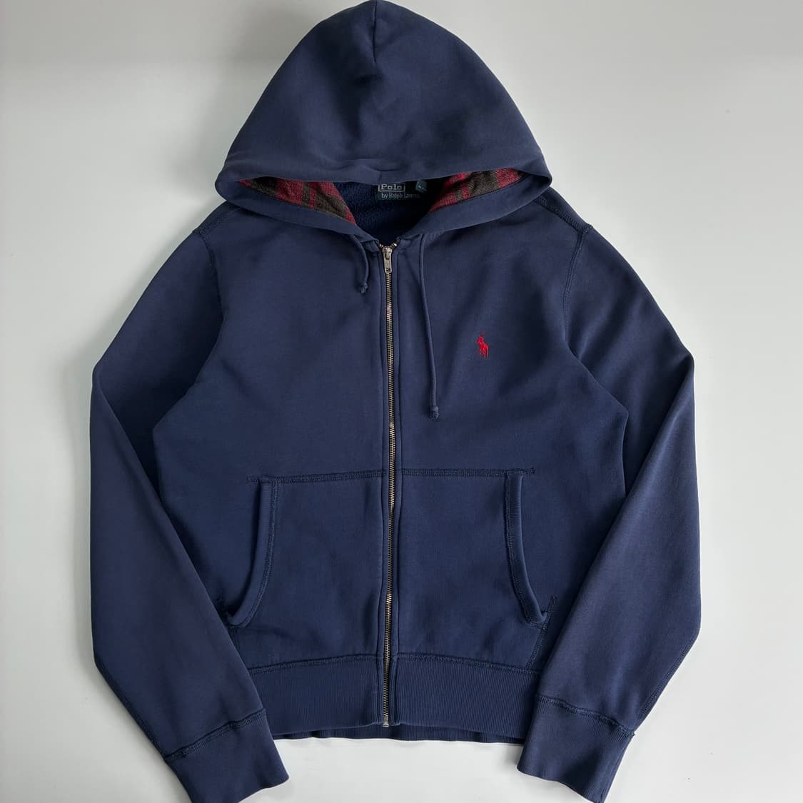 Polo 폴로 랄프로렌 안감 타탄 네이비 후드집업 상품이미지1
