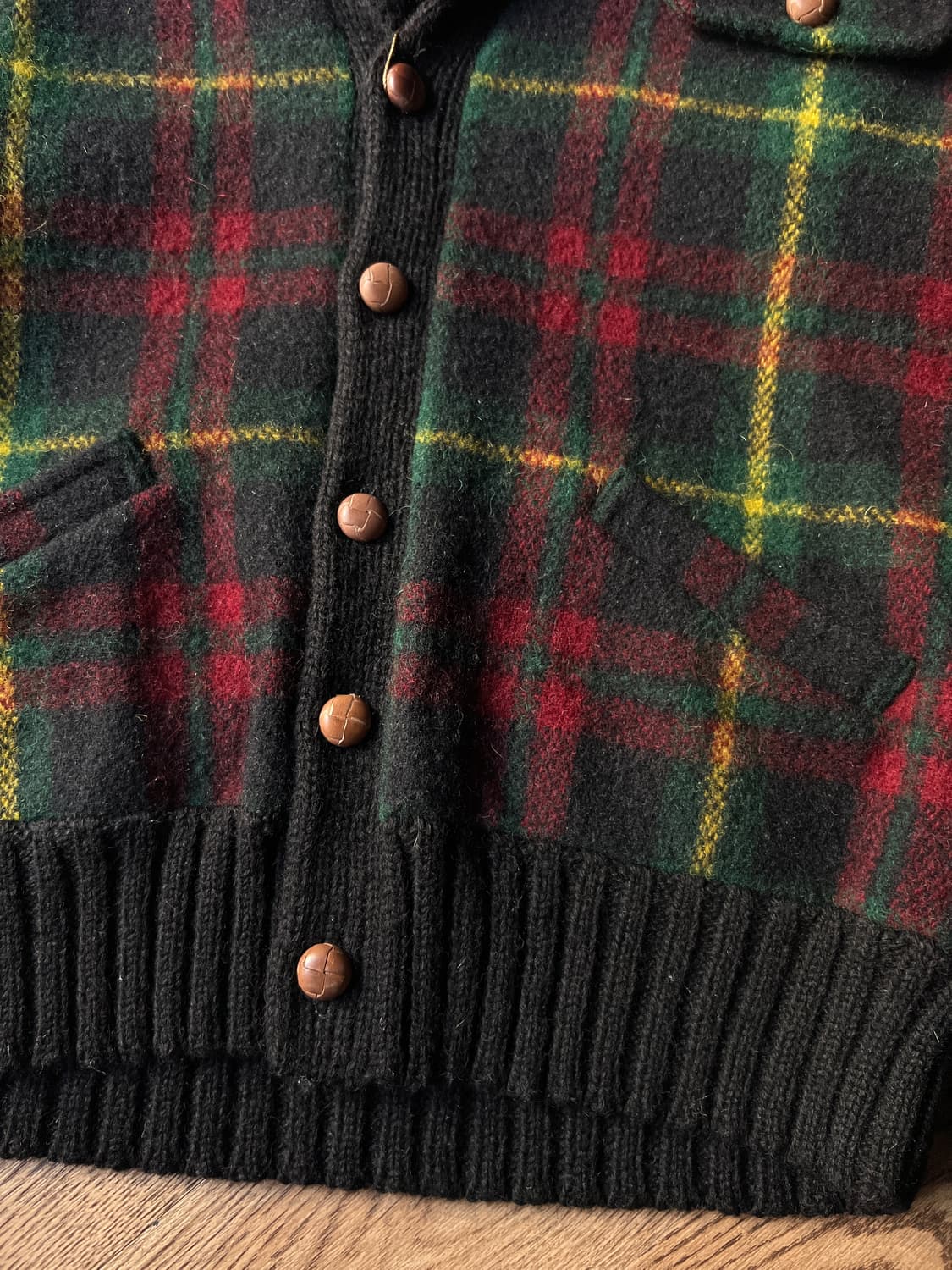 [S]80's 폴로 랄프로렌 체크 울 가디건 상품이미지4