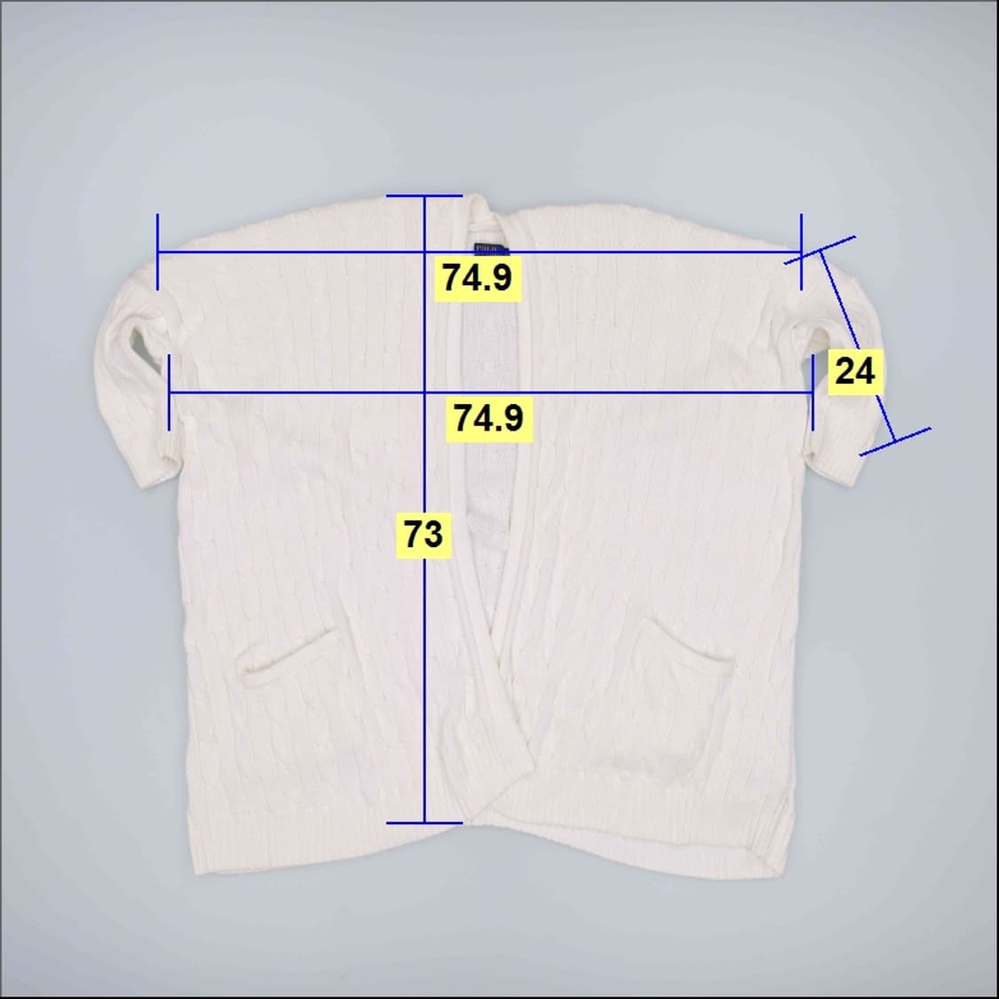 M 폴로 피마코튼 케이블 반팔 니트 가디건 4222 상품이미지7