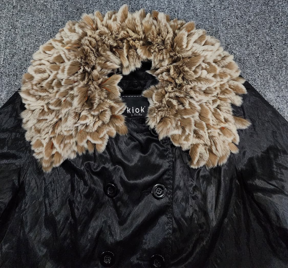 KIOK 키옥 빈티지 더블 브레스트 렉스 퍼카라 토끼털 안감 자켓 L 상품이미지4