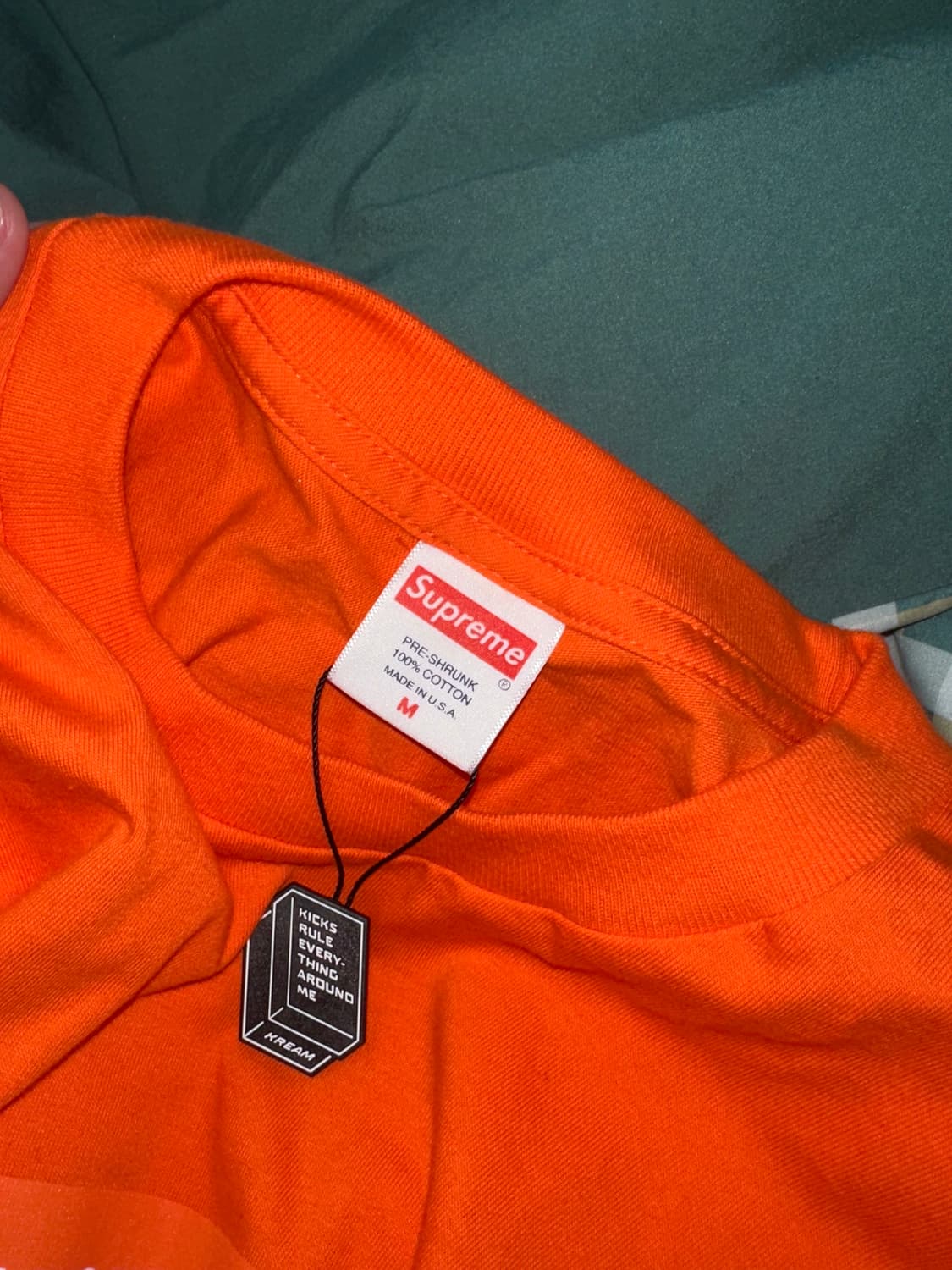 (M) 슈프림 박스로고 롱슬리브 티셔츠 오렌지 20FW 상품이미지3