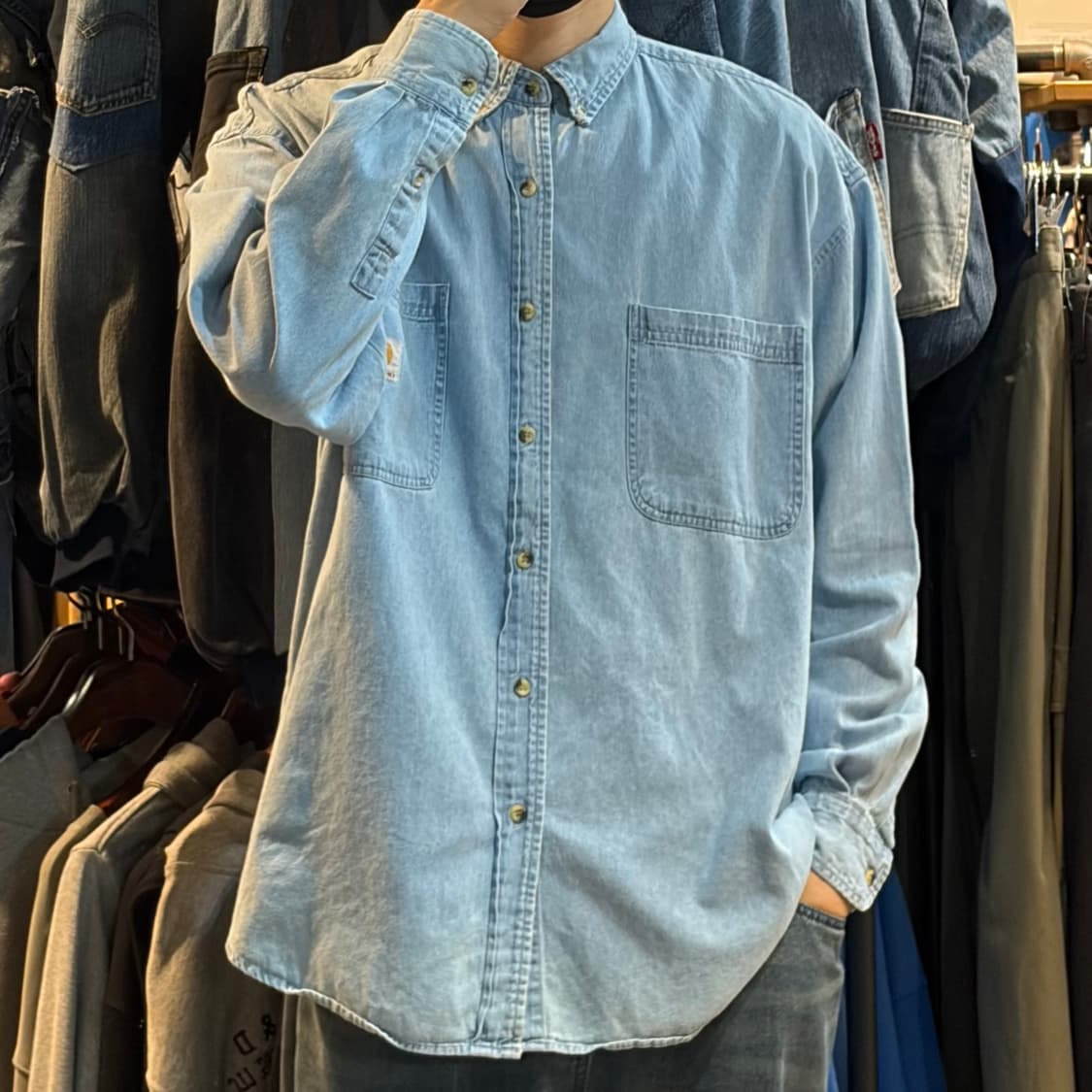 [NO.9] 칼하트 데님 긴팔셔츠 상품이미지1