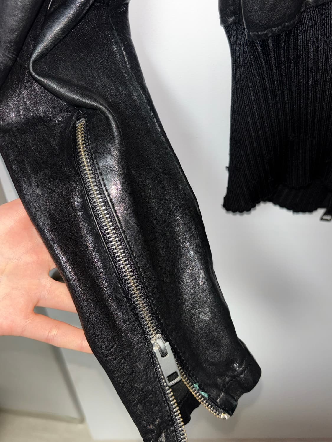 디젤 빈티지 램스킨 라이더가죽자켓 (착샷) 상품이미지6