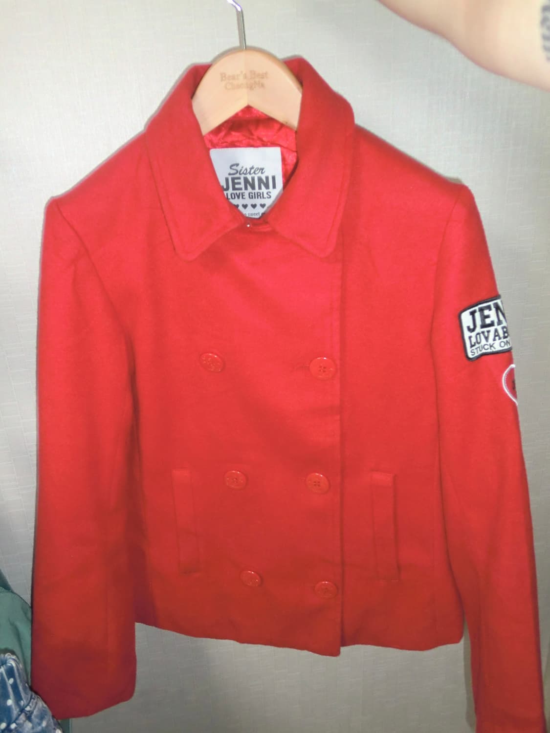 레드 숏코트 자켓 하트 빈티지 러블리 하구미 펑크 모리걸 상품이미지1