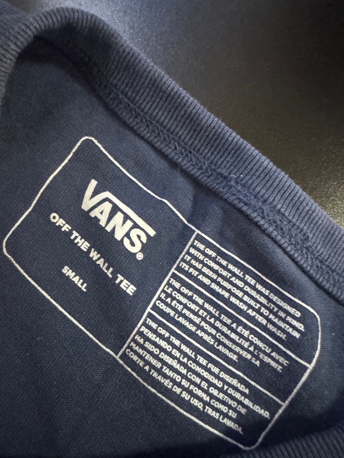 공용! 반스 Vans 스몰 로고 롱 슬리브 긴팔 티셔츠 S 네이비 상품이미지3