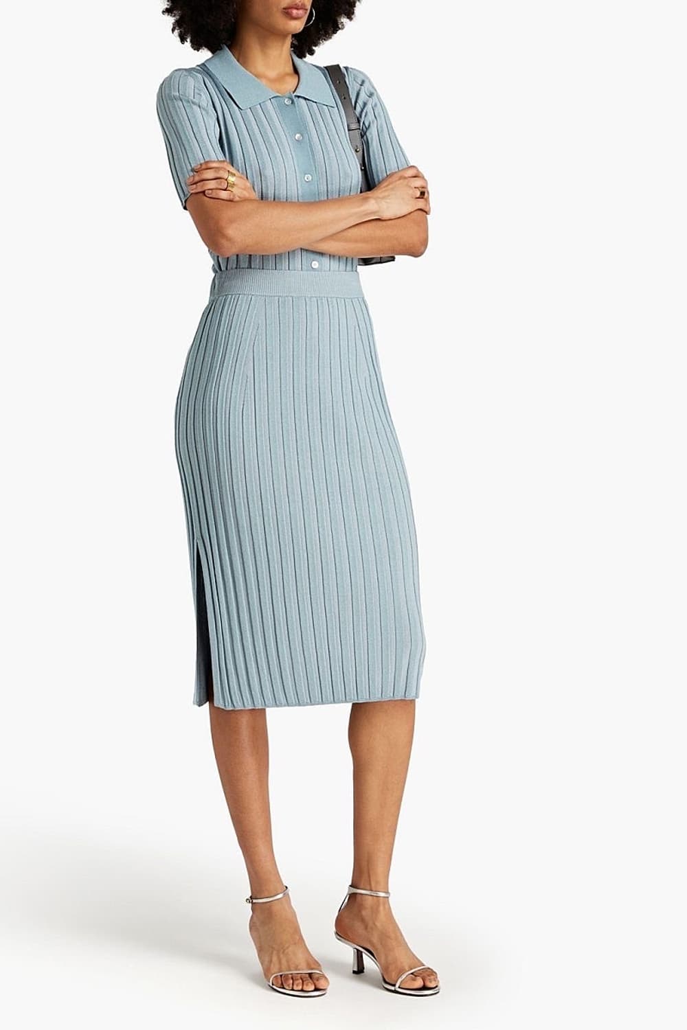 (정품/새상품) 조셉 여성 더스티블루 립 니트 스커트 상품이미지4