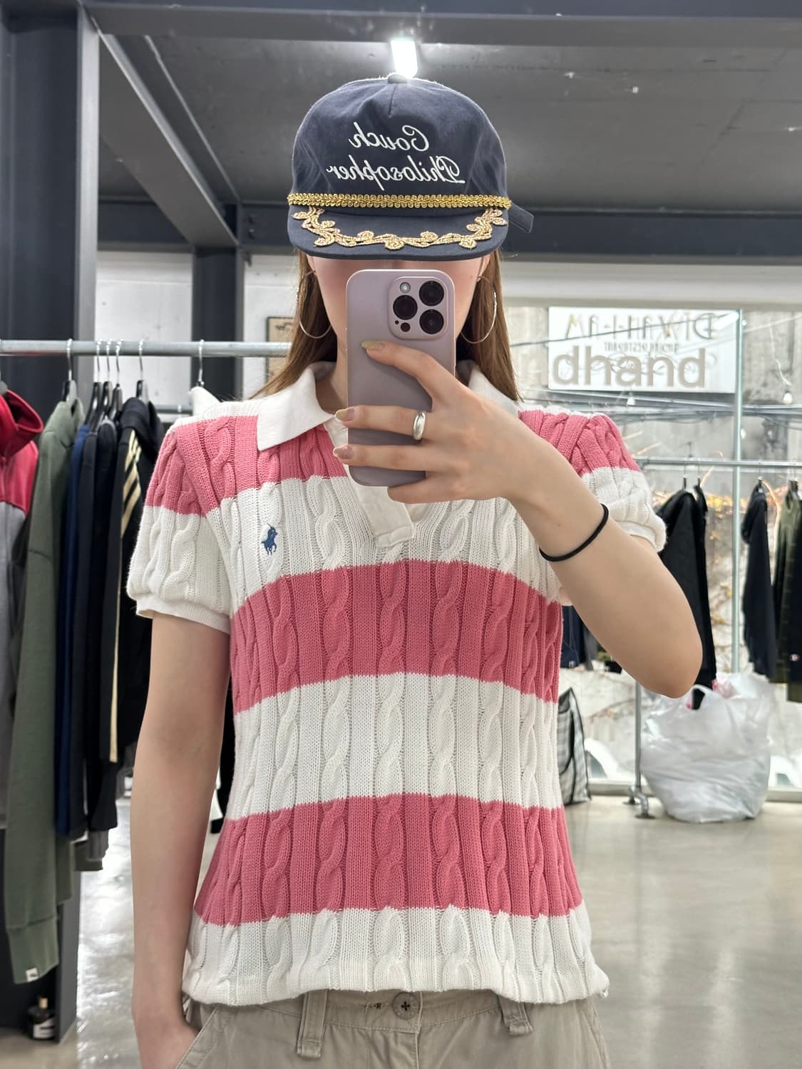 폴로랄프로렌 스트라이프 케이블 PK 반팔니트  상품이미지1