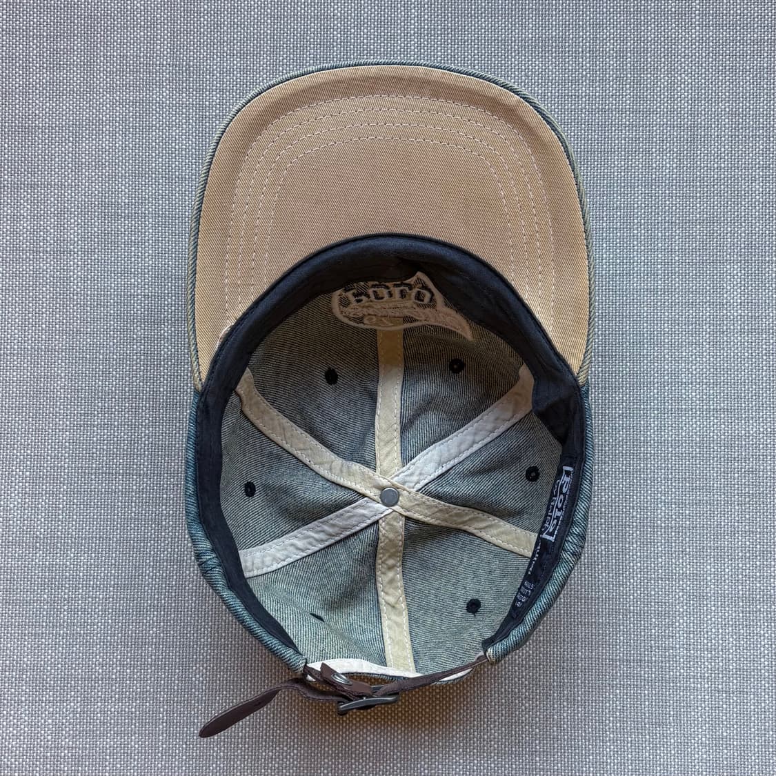 90s USA 폴로 랄프로렌 데님 레더 스트랩 볼 캡 상품이미지5