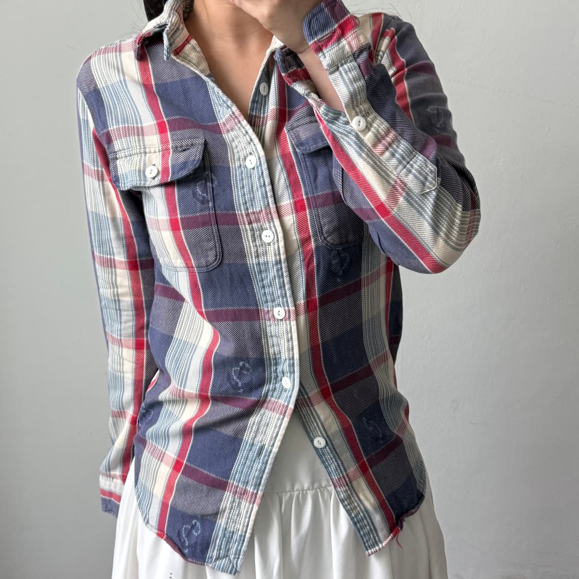 [XS] 폴로 앵커 패턴 체크 셔츠 상품이미지2