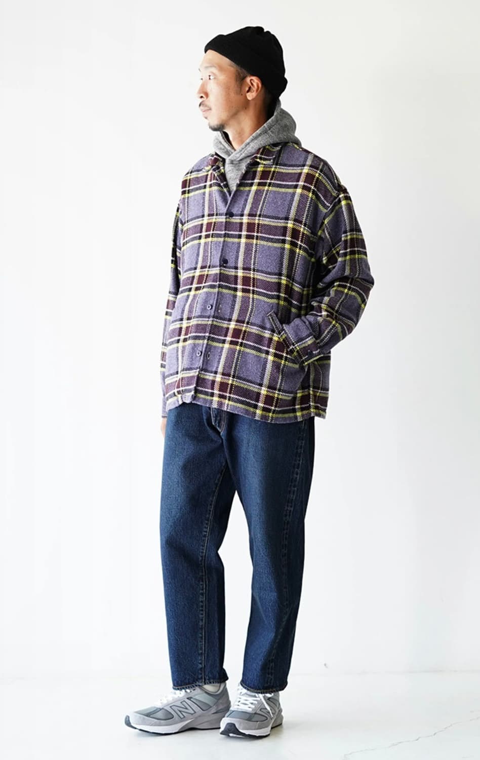 레미릴리프 재즈 체크 와이드 셔츠 XL 상품이미지1