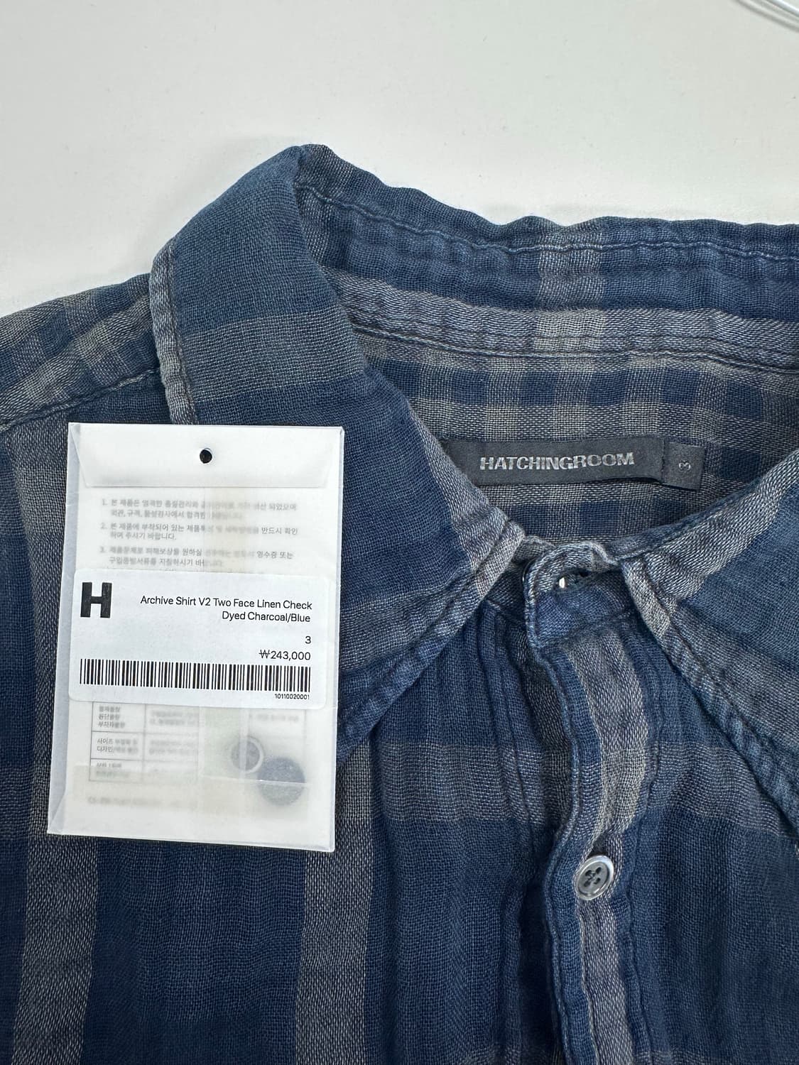 [3] 해칭룸 아카이브셔츠 Check Dyed Charcoal/blue 상품이미지5