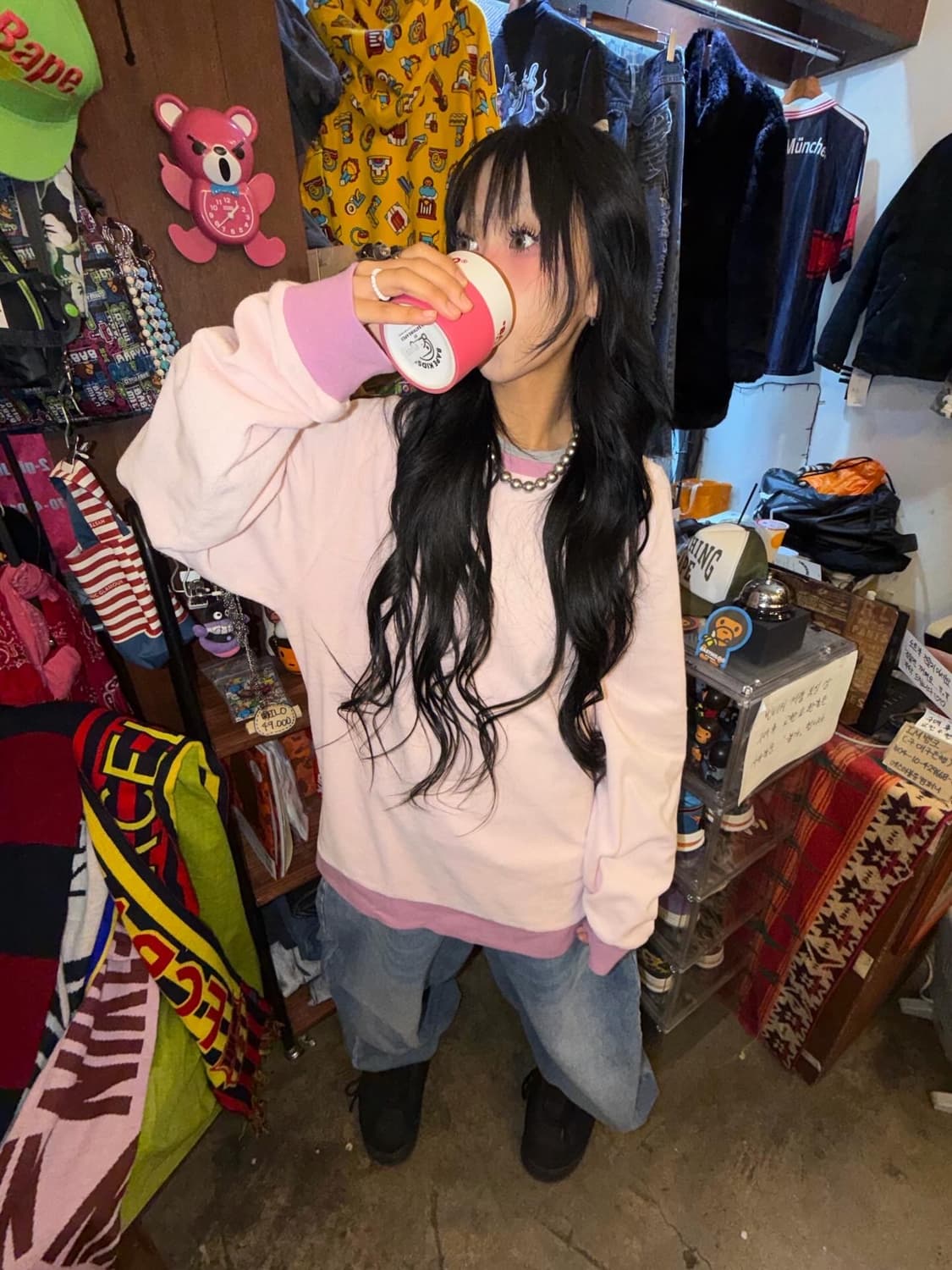 Stussy Pink & Purple Logo Sweatshirts  상품이미지2