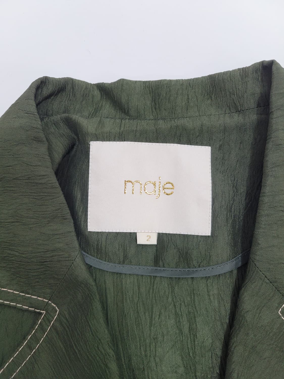 maje 20SS 마쥬 아세테이트 자켓 / 여 82-88-160 카키
 상품이미지7