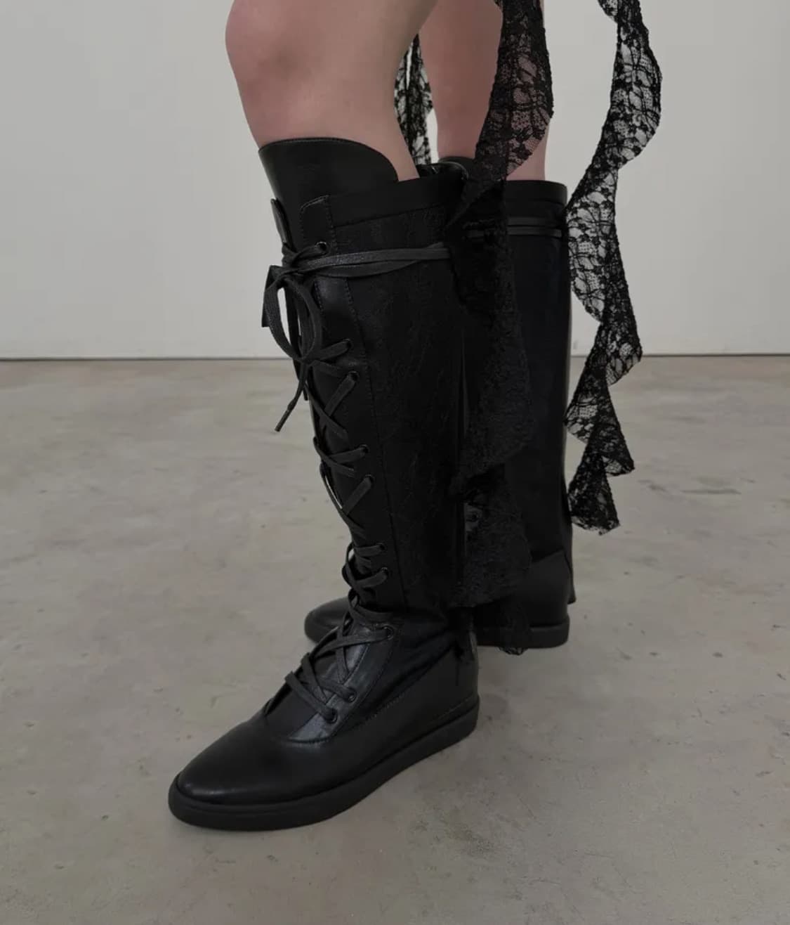 IHCNIK [X ODOR] Lace Ribbon Rain Boots 상품이미지2