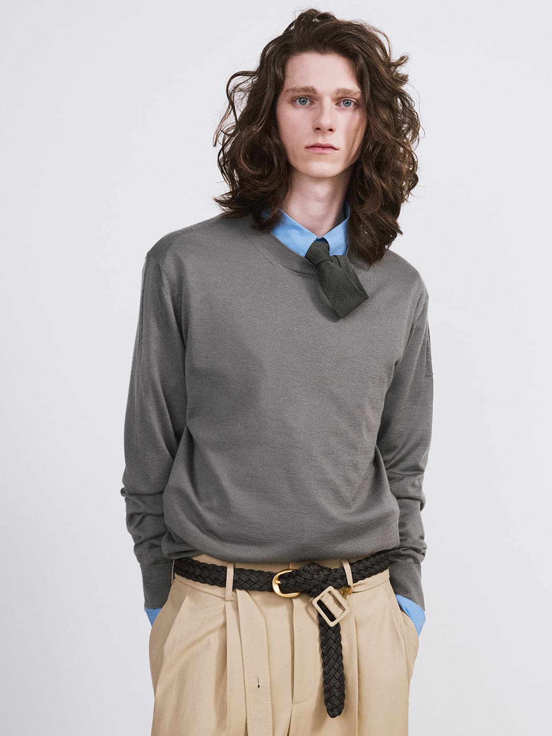 렉토 26SS 실크 캐시미어 니트 탑 미드나잇 그레이 상품이미지1