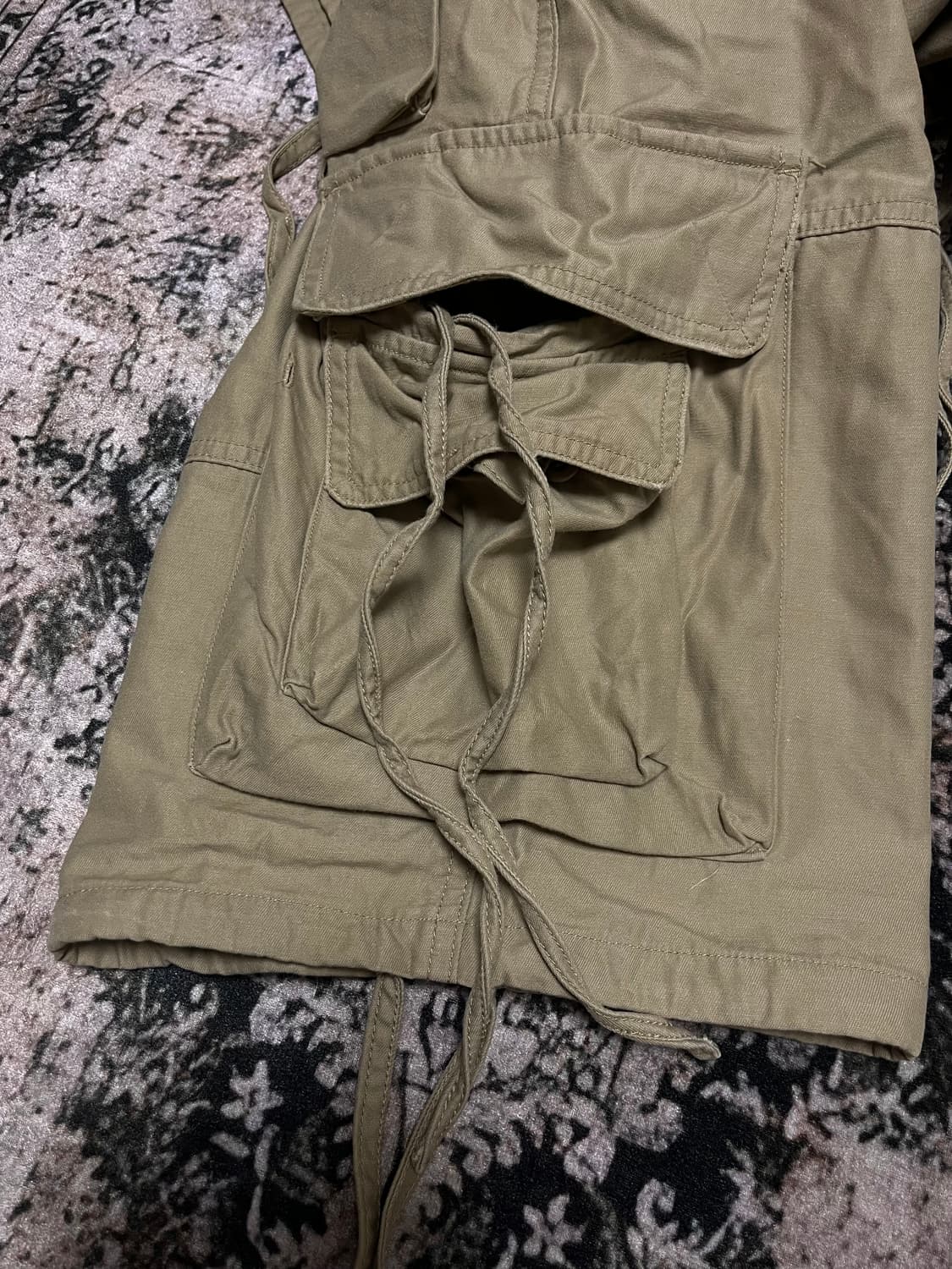 베이지 빅포켓 디테일 카고팬츠 하프 상품이미지10