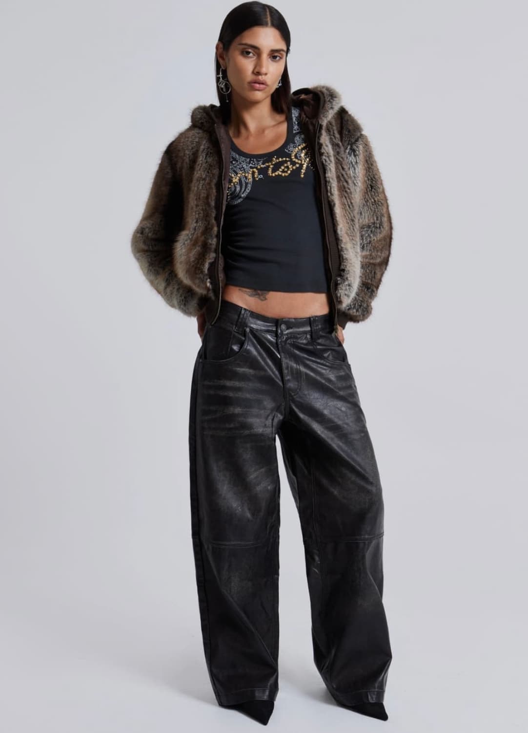 제이디드 런던 비건 레더 팬츠 상품이미지1