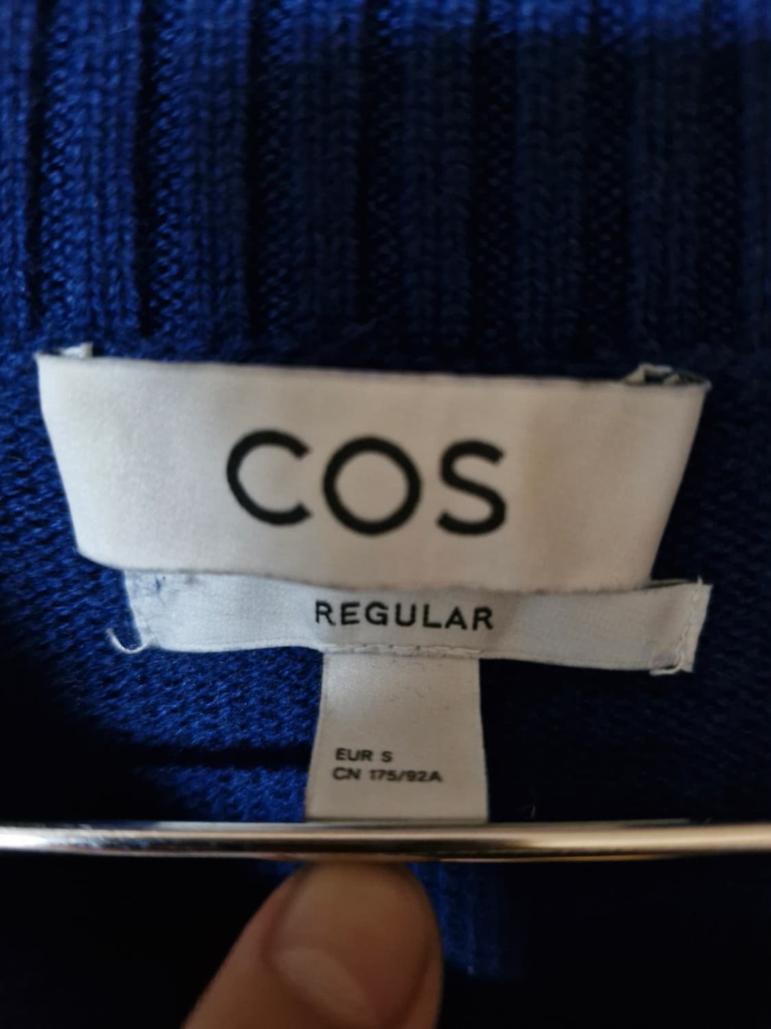 COS 코스 버튼 모 캐시미어 혼방니트 블루 S 상품이미지2