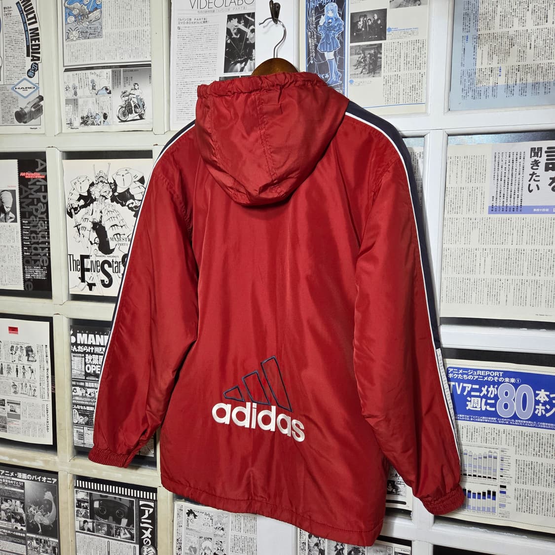 아디다스 90S 빅로고 바람막이 누빔 점퍼 상품이미지6