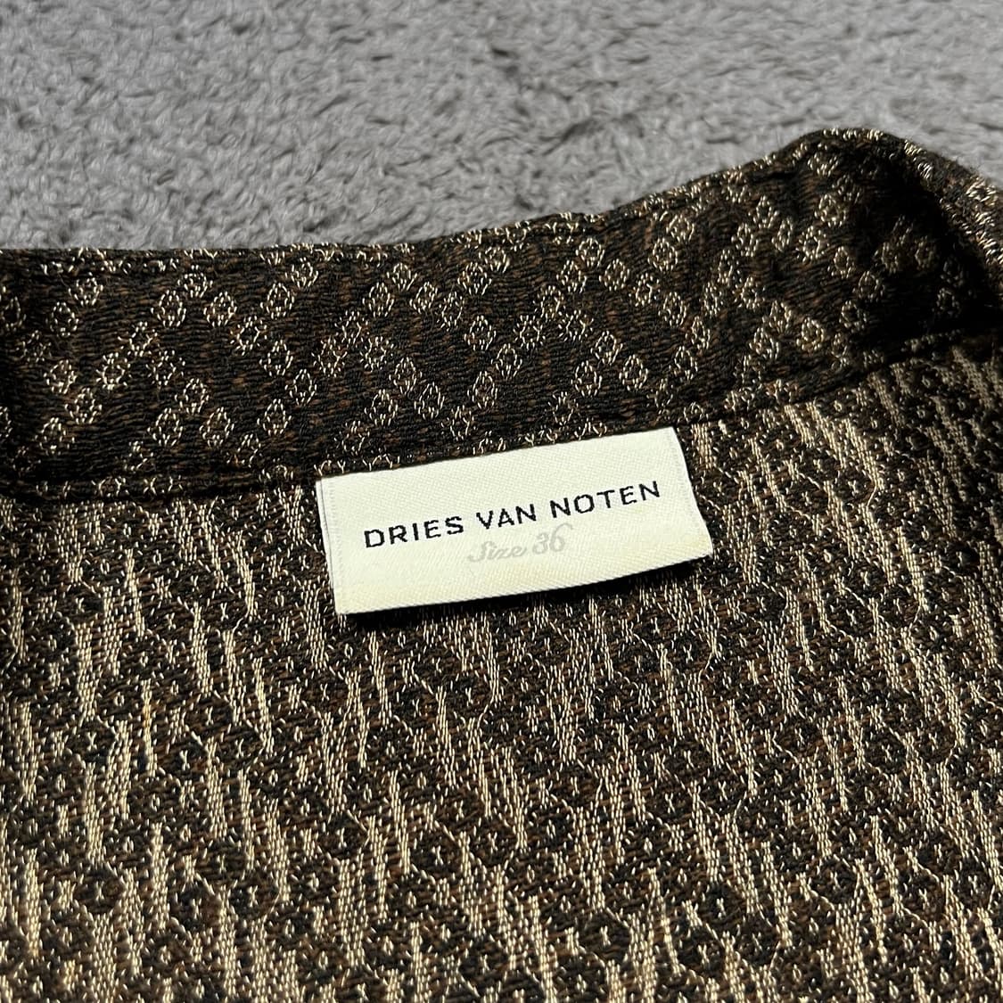 DRIES VAN NOTEN 드리스반노튼 울 레이온 패턴 브라운 자켓 상품이미지6