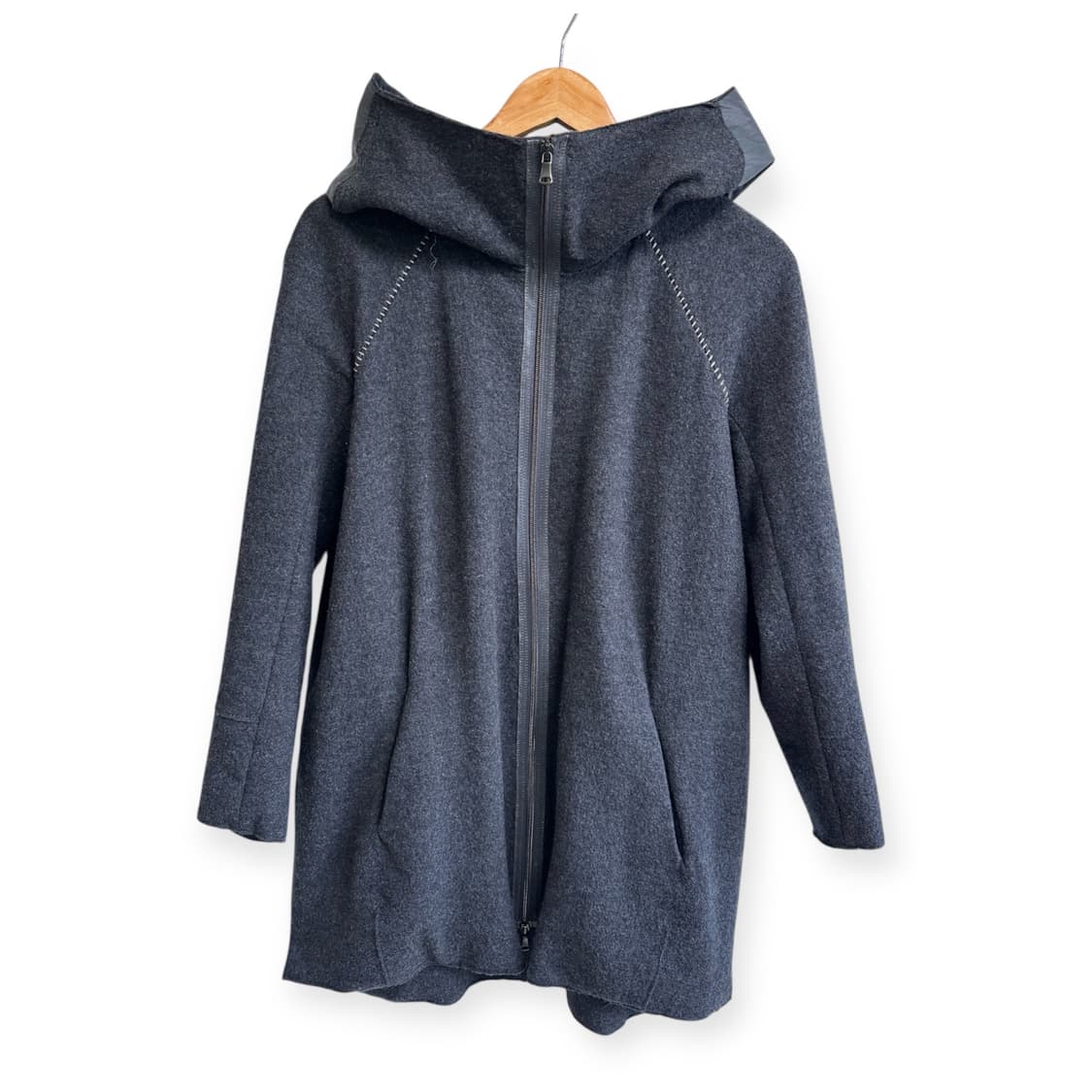 트랜짓 이탈리아 울 후드 코트 상품이미지1