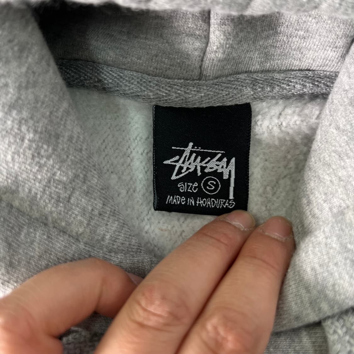 95 스투시 베이직 로고 그레이 후드티 상품이미지4